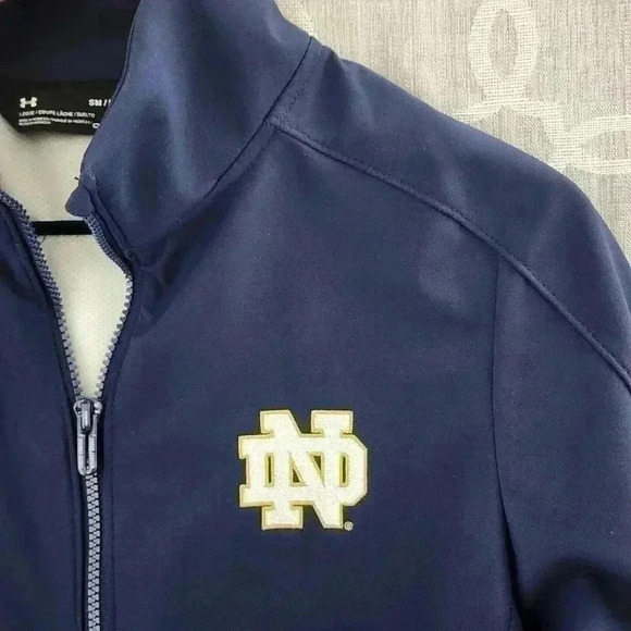 Under Armour Full Zip Navy Blue Windbreaker Mock neck Men's Sweatshirt Small - Picture 3 of 10